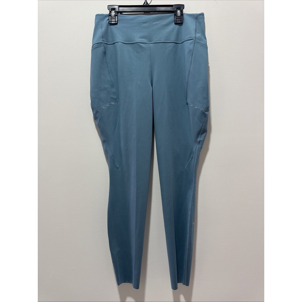 Nike Swift High Waisted Womens XXL 7/8 Running Leggings Pockets Blue HJ2252-006